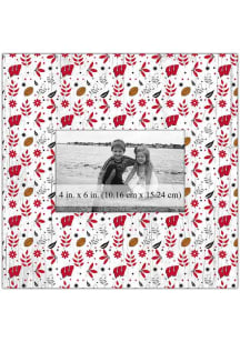 Wisconsin Badgers Floral Pattern Picture Frame