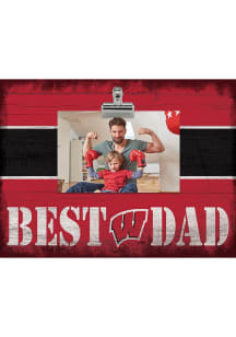Wisconsin Badgers Best Dad Clip Picture Frame