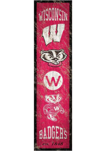 Red Wisconsin Badgers Heritage Banner 6x24 Sign