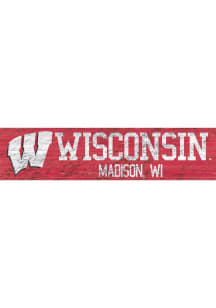Red Wisconsin Badgers 6x24 Sign