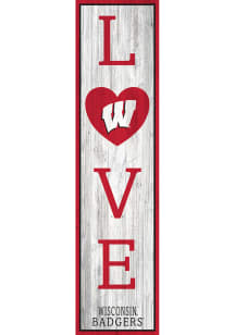 Red Wisconsin Badgers 24 Inch Love Leaner Sign