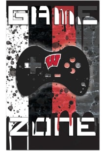 Red Wisconsin Badgers Grunge Game Zone Sign