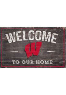 Red Wisconsin Badgers Welcome to our Home Sign