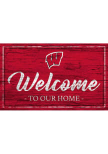 Red Wisconsin Badgers Team Welcome 11x19 Sign