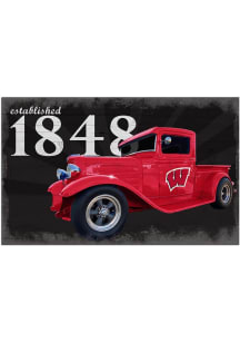 Red Wisconsin Badgers Established Truck Sign