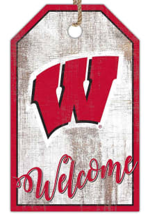 Red Wisconsin Badgers Welcome Team Tag Sign