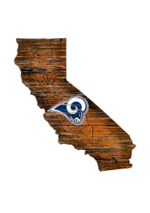 Los Angeles Rams Distressed State 24 Inch Sign