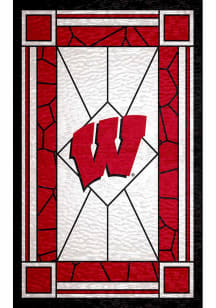 Red Wisconsin Badgers Stained Glass Sign