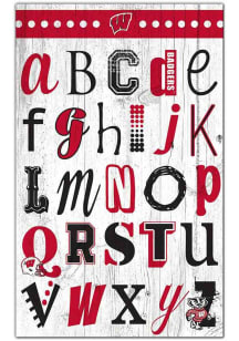 Red Wisconsin Badgers Alphabet Sign