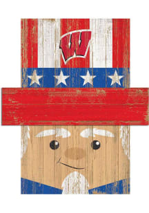 Wisconsin Badgers Patriotic Head Sign