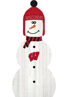 Wisconsin Badgers Snowman Leaner Sign