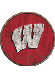 Wisconsin Badgers Cracked Color 16 Inch Barrel Top Sign