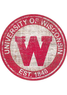 Wisconsin Badgers Round Heritage Logo Sign