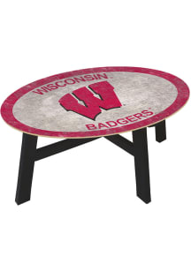 Wisconsin Badgers Team Color Logo Red Coffee Table