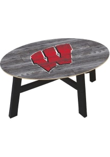 Wisconsin Badgers Distressed Wood Red Coffee Table