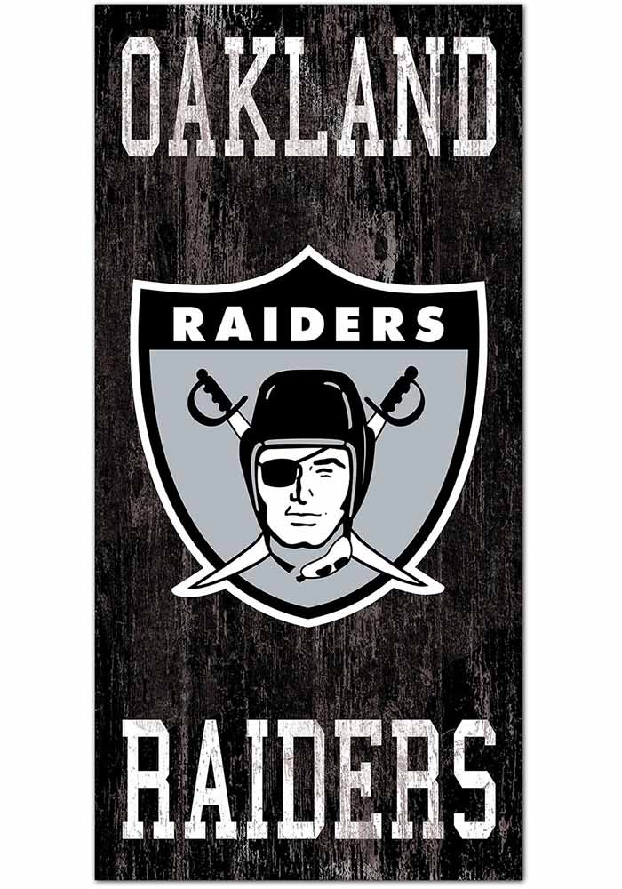 Las Vegas Raiders Heritage Logo 6x12 Sign BLACK - 326214624