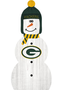Green Bay Packers Snowman Leaner Sign