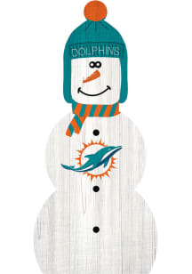 Miami Dolphins Snowman Leaner Sign