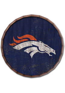 Denver Broncos Cracked Color 16in Barrel Top Sign
