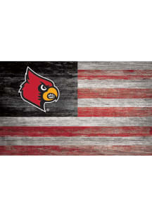 Louisville Cardinals Distressed Flag 11x19 Sign