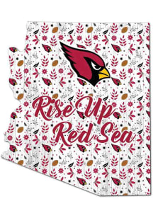 Arizona Cardinals 24in Floral State Sign