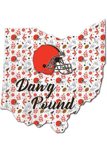 Cleveland Browns 24in Floral State Sign