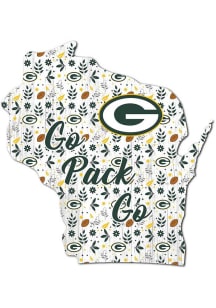 Green Bay Packers 24in Floral State Sign
