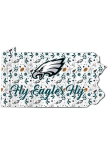 Philadelphia Eagles 24in Floral State Sign