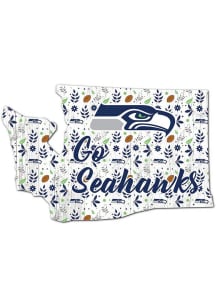 Seattle Seahawks 24in Floral State Sign
