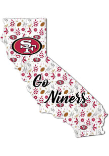 San Francisco 49ers 12in Floral State Sign