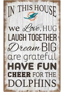 Miami Dolphins In This House 11x19 Sign