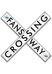 Miami Dolphins 24in Fans Way Crossing Wall Art