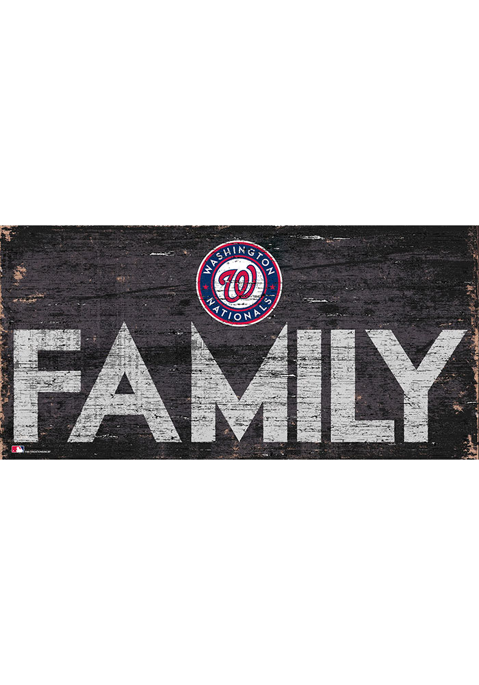 MLB Distressed 6 x 12 Heritage Logo Team Name Sign Washington Nationals