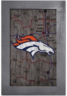 Denver Broncos City Map Sign