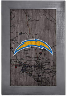 Los Angeles Chargers City Map Sign