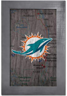 Miami Dolphins City Map Sign