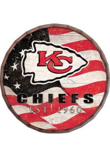 Kansas City Chiefs Flag 24in Barrel Top Sign