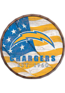 Los Angeles Chargers Flag 24in Barrel Top Sign