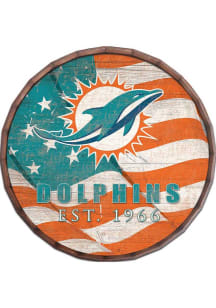 Miami Dolphins Flag 24in Barrel Top Sign