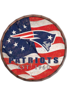 New England Patriots Flag 24in Barrel Top Sign