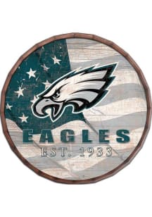Philadelphia Eagles Flag 24in Barrel Top Sign