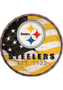 Pittsburgh Steelers Flag 24in Barrel Top Sign