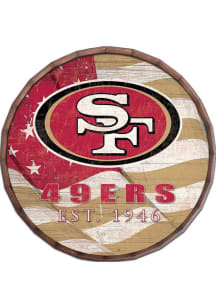 San Francisco 49ers Flag 24in Barrel Top Sign