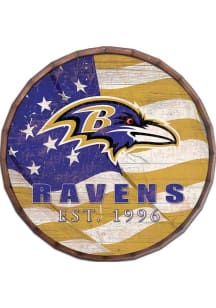Baltimore Ravens Flag 16in Barrel Top Sign