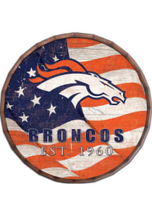 Denver Broncos Flag 16in Barrel Top Sign