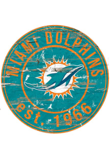 Miami Dolphins Established Date Circle 24 Inch Sign