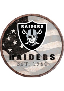 Las Vegas Raiders Flag 16in Barrel Top Sign