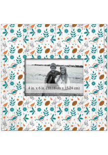 Miami Dolphins Floral Pattern 10x10 Picture Frame