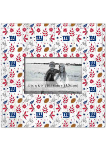 New York Giants Floral Pattern 10x10 Picture Frame