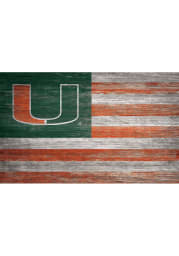 Miami Hurricanes Distressed Flag 11x19 Sign